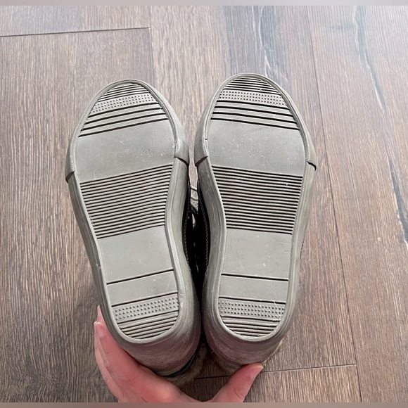 Sale!ALDO Women's Army Green Wedge Bootie Boots Leather/Canvas Fur Top- Size 7.5 - Picture 5 of 5